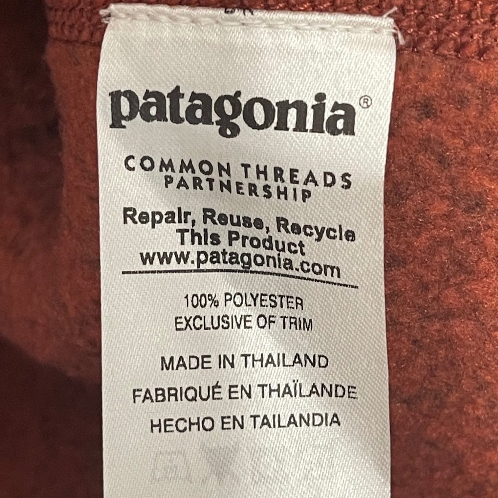 Patagonia Better Sweater 1/4 Zip Fleece Pullover Mens XL Orange Navy 25522 FA16 - Picture 5 of 8